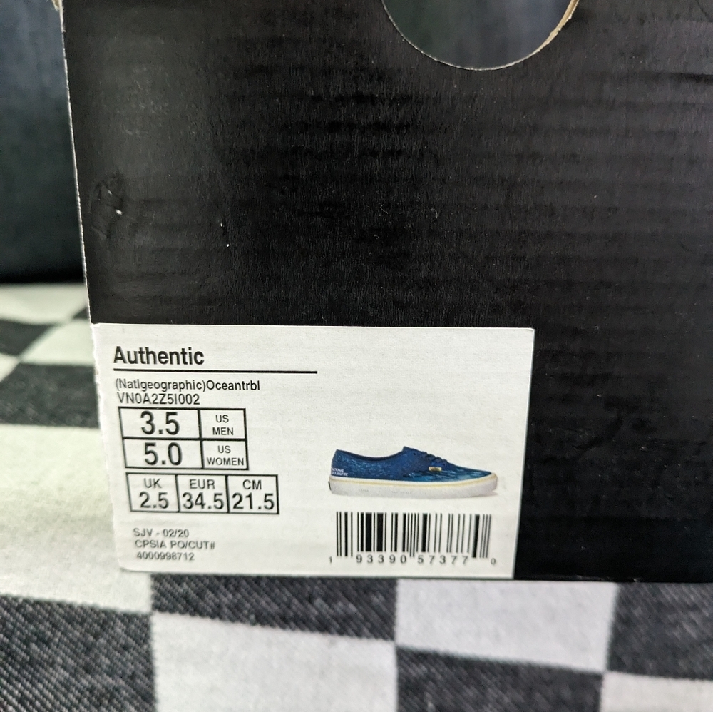 VANS OFF THE WALL AUTHENTIC Kids 3.5 Youth NATIONAL GEOGRAPHIC OCEAN 1223 Blue - Picture 7 of 11